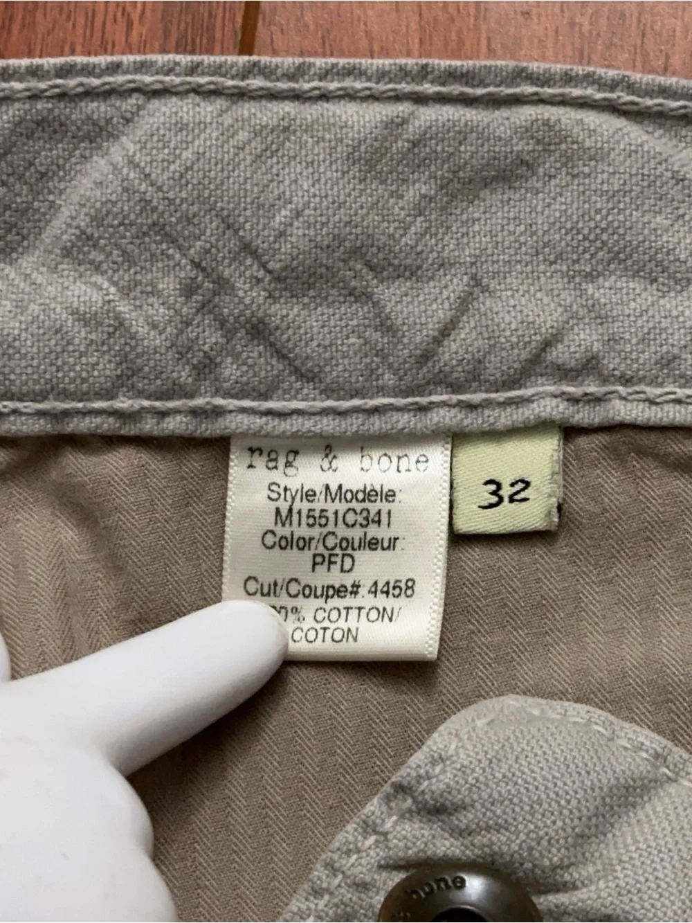 Rag & Bone Jeans Mens Size 32 RB 15X Slim Straight Button Fly Handmade Gray